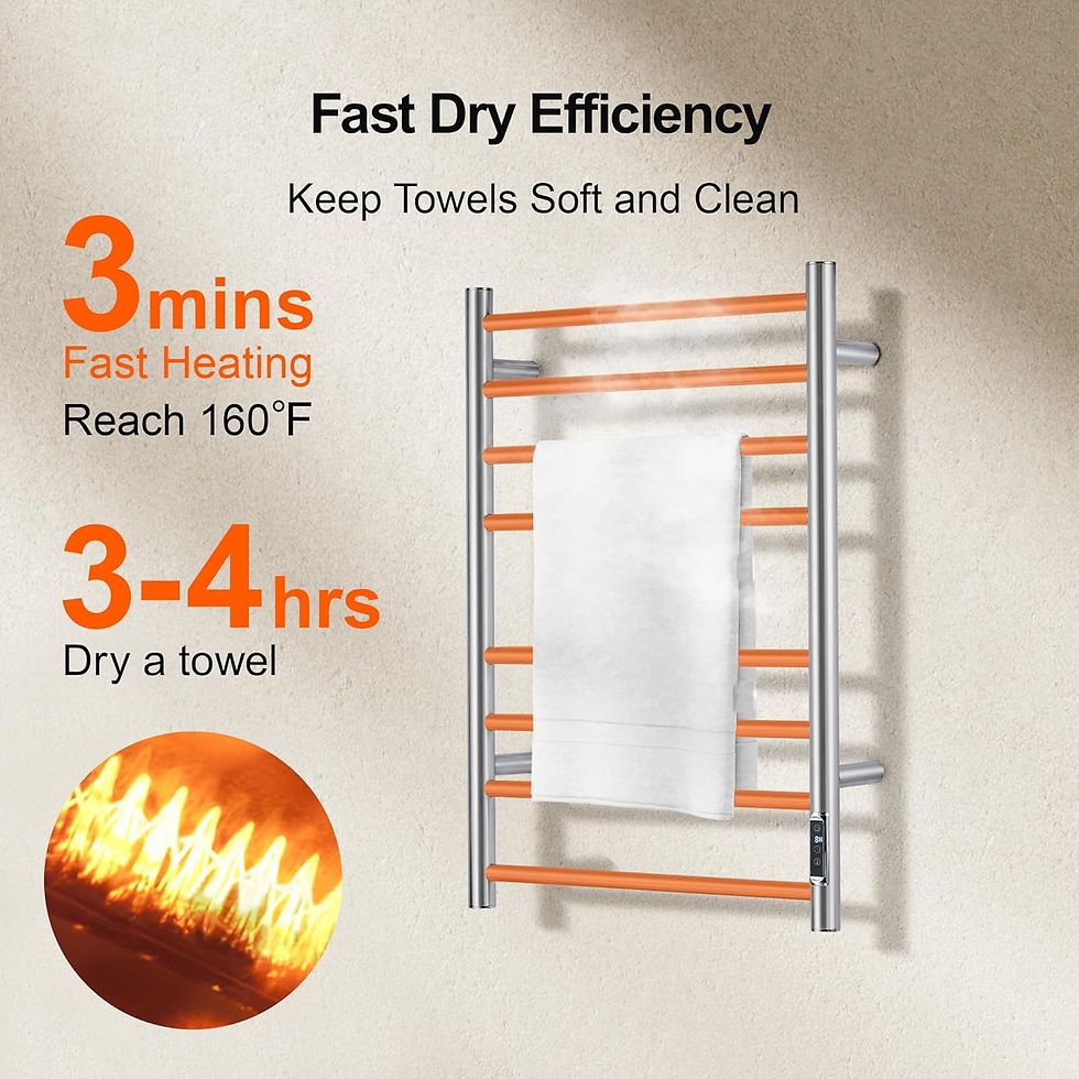 Thumbnail: Towel Warmer Bathroom Wall Mounted Drying Rack 