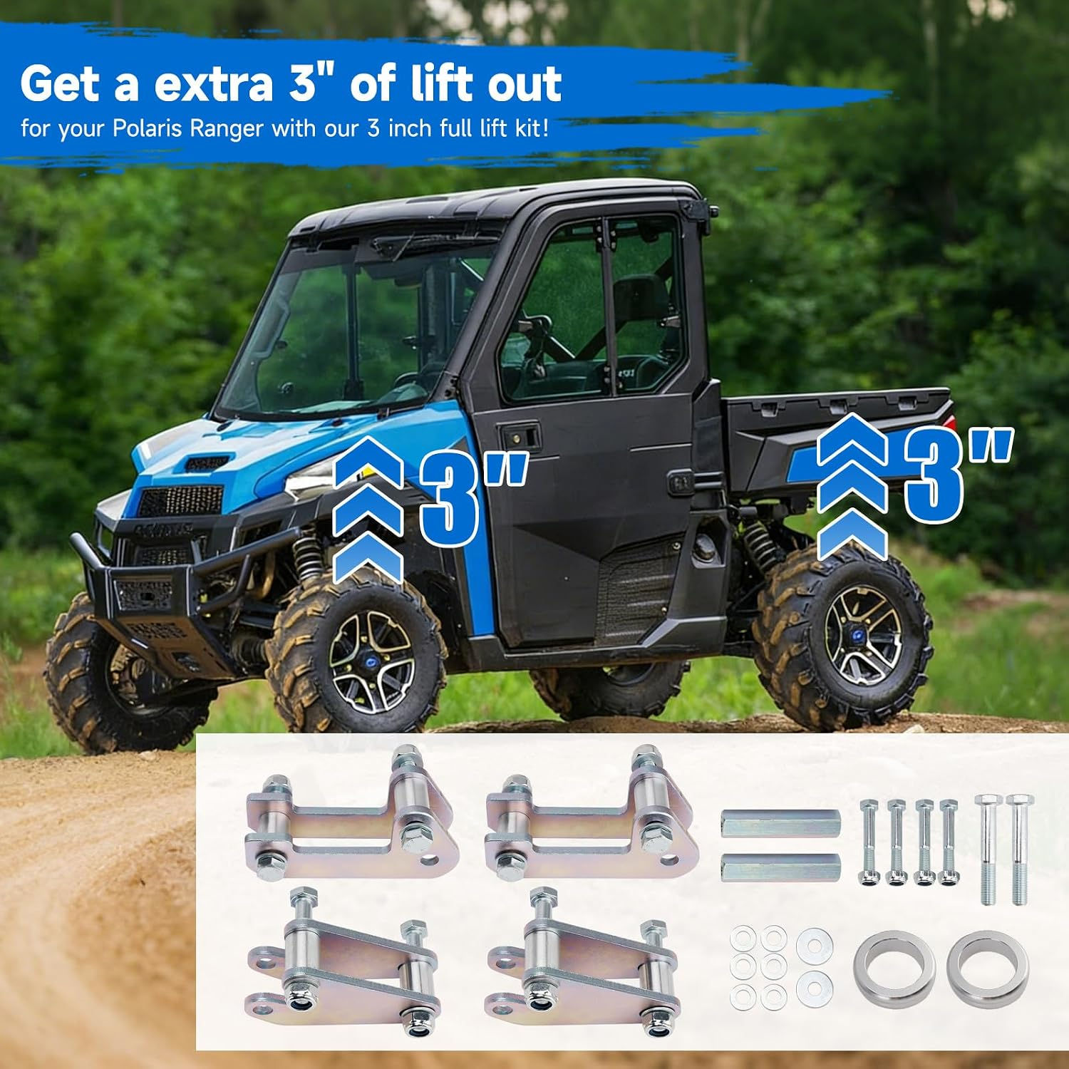 VIPIH 3" Suspension Lift Kit for Polaris Ranger XP 1000-4665Z6