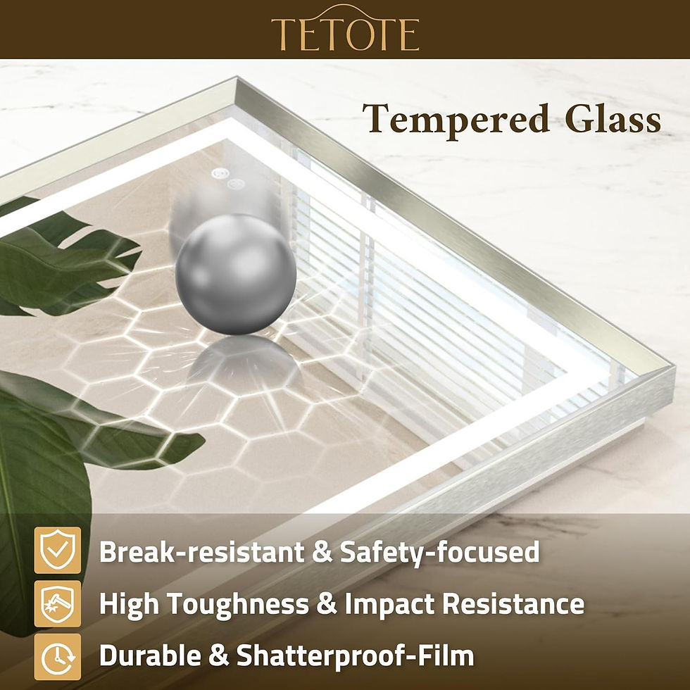 Thumbnail: TETOTE LED Bathroom Mirror with Brushed Nickel Frame-2789T58