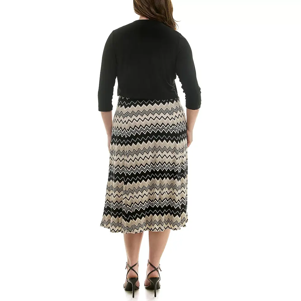 Thumbnail: Danny & Nicole Chevron Dress with Cardigan