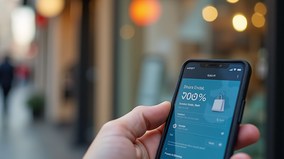 Close-up view of a smartphone screen showing a discount shopping app