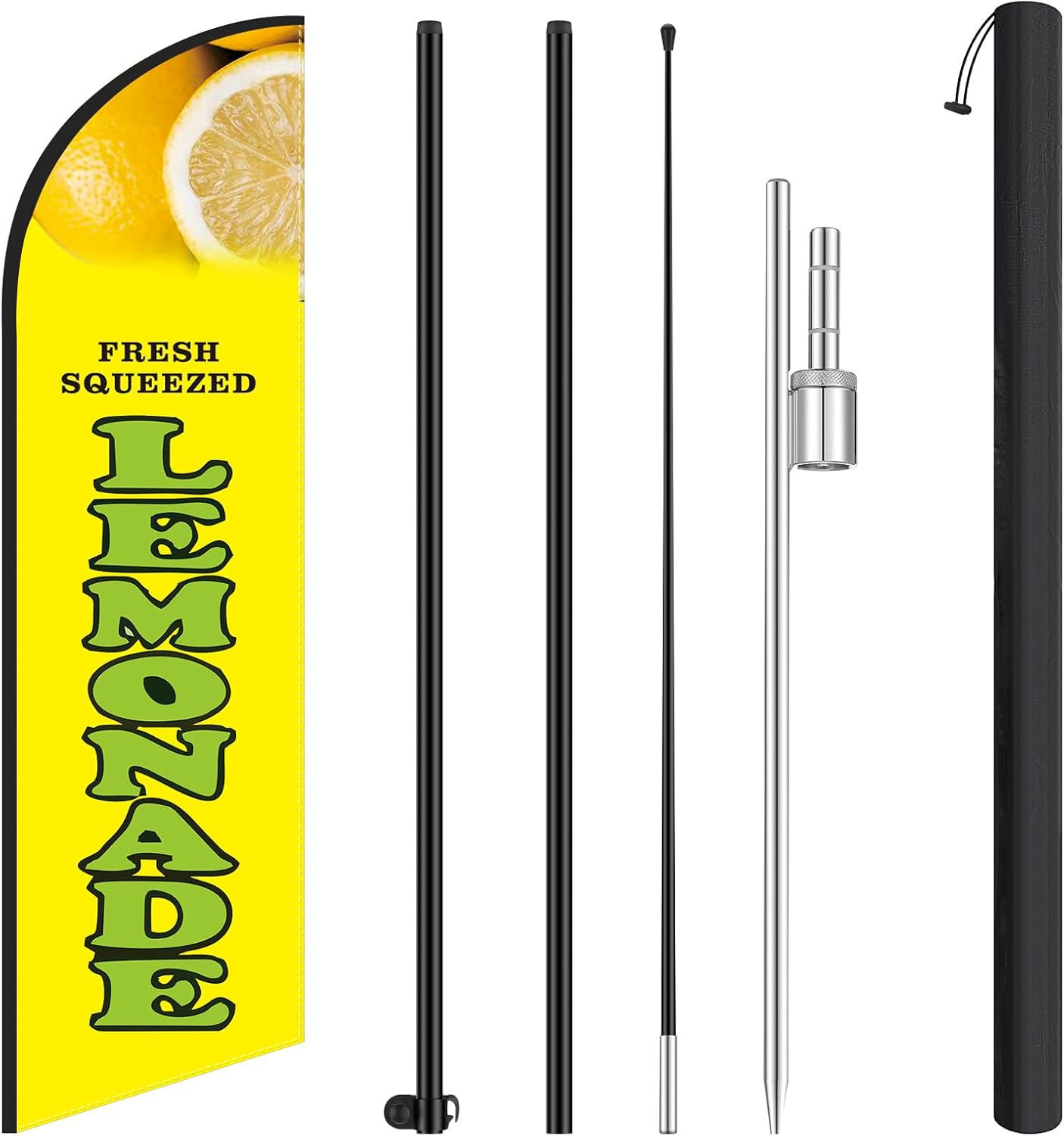 HunnmingRe Lemonade Feather Flag Pole Kit