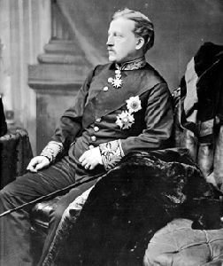 Black and white photo of Marquis of Lorne in formal dress.