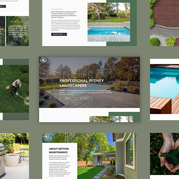 Motion Maintenance Property Services Website | Flow Cre8tive — clean visuals and intuitive structure for residential property services.