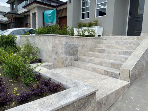 outdoor paving and tiling for entryway