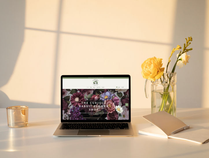 The Curious Rabbit Flower Shop Website Design | Flow Cre8tive Sydney — pastel, playful florist site with charming rabbit branding