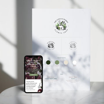 Floral eCommerce Website | The Curious Rabbit by Flow Cre8tive Sydney — charming rabbit logo integrated with botanical motifs.