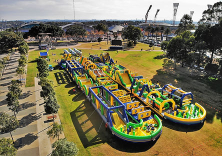 drone shot of the tuff nutterz obstacle course in coomera westfield