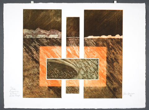 Fran Ifould artwork of an australian landscape with orange and brown hues