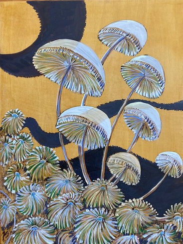 Fran Ifould gouache painting of mushrooms