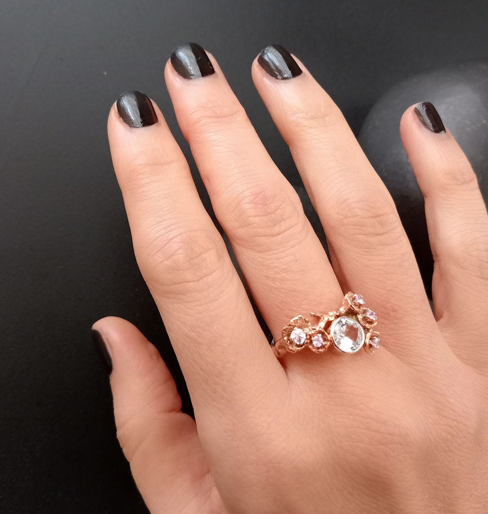 Thumbnail: Pink Sapphire and Killercrunkle Diamond Ring / Sakura