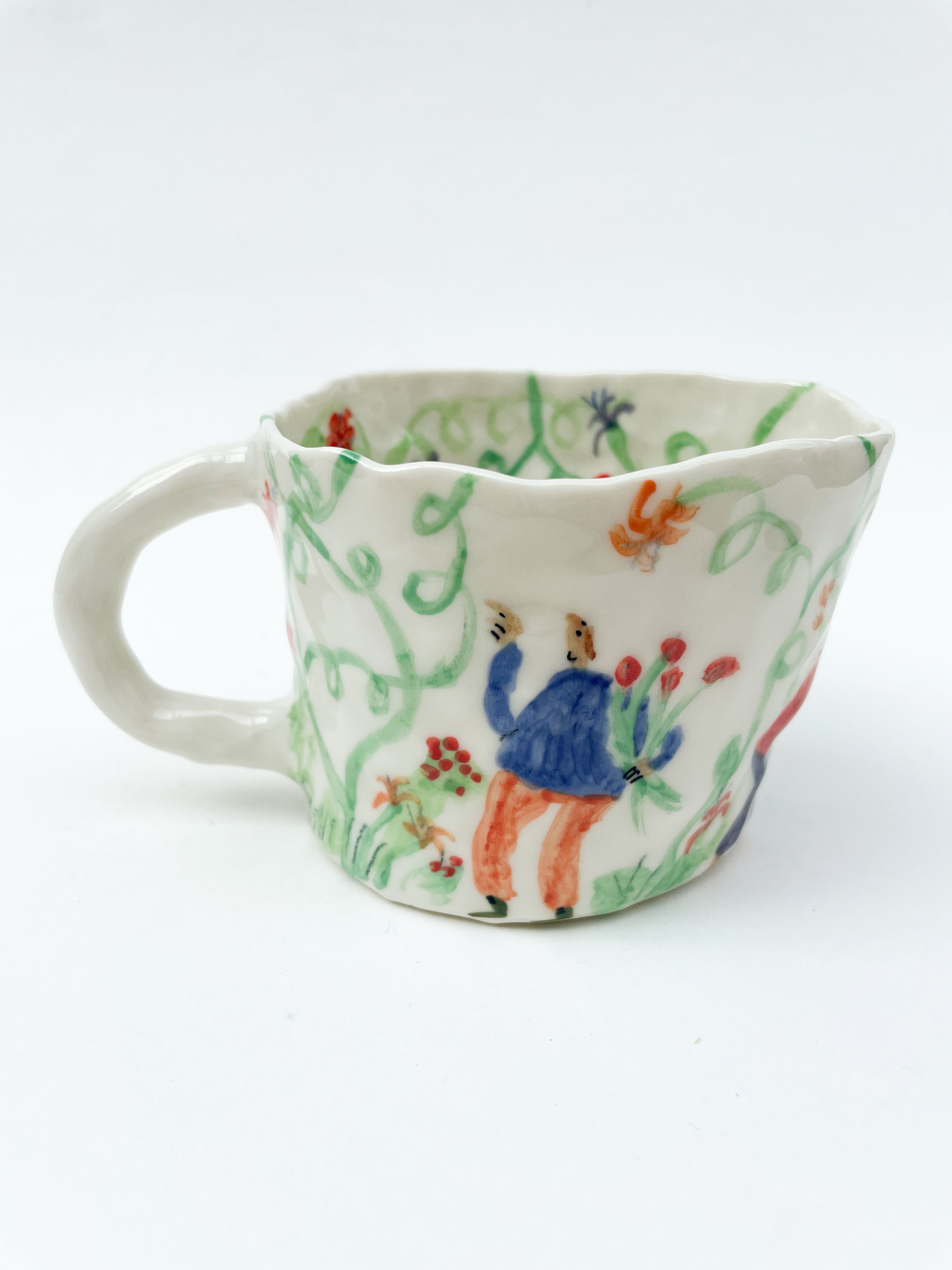 Picking flowers mug