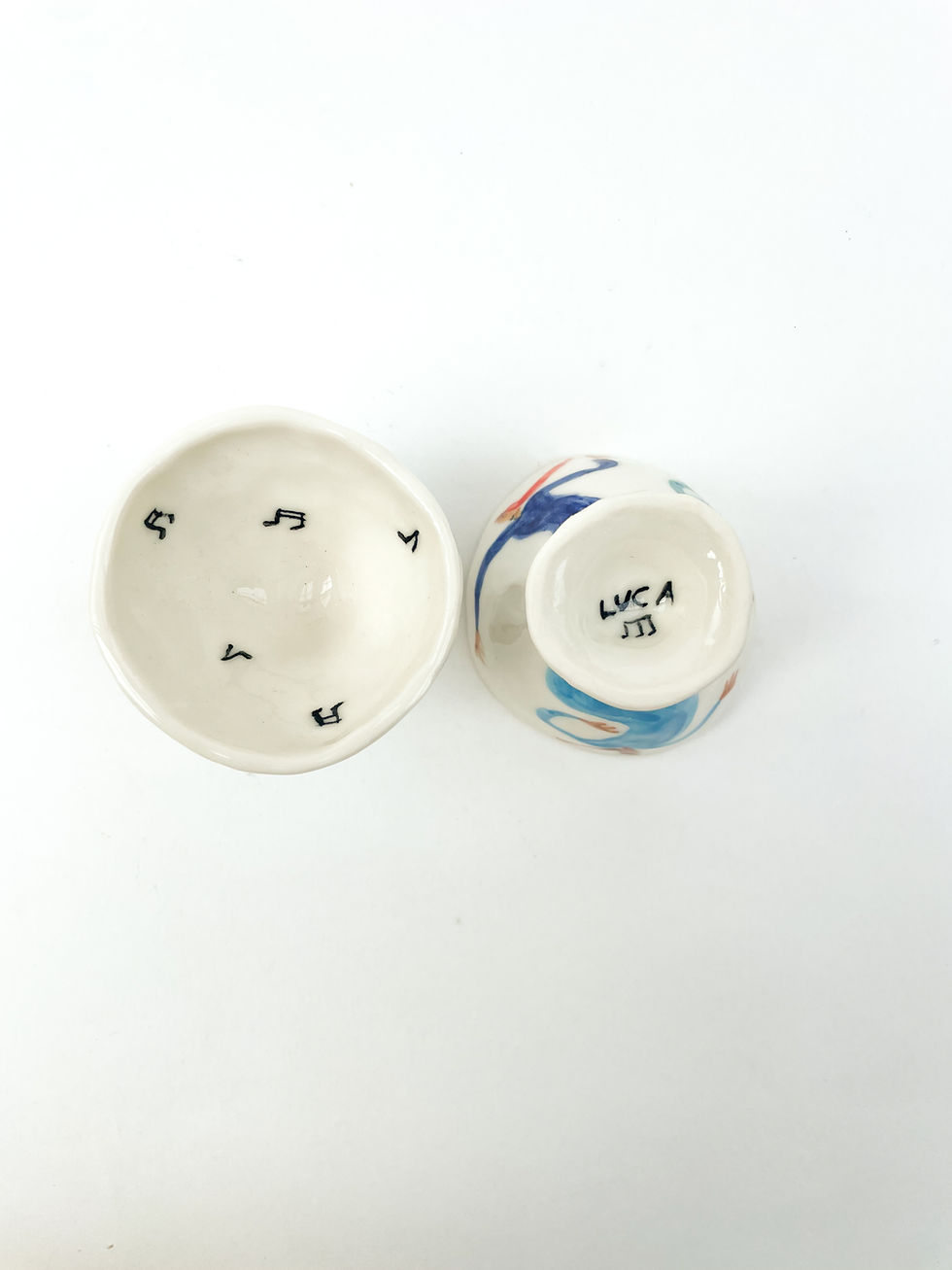 Thumbnail: Porcelain set of dancing egg cups