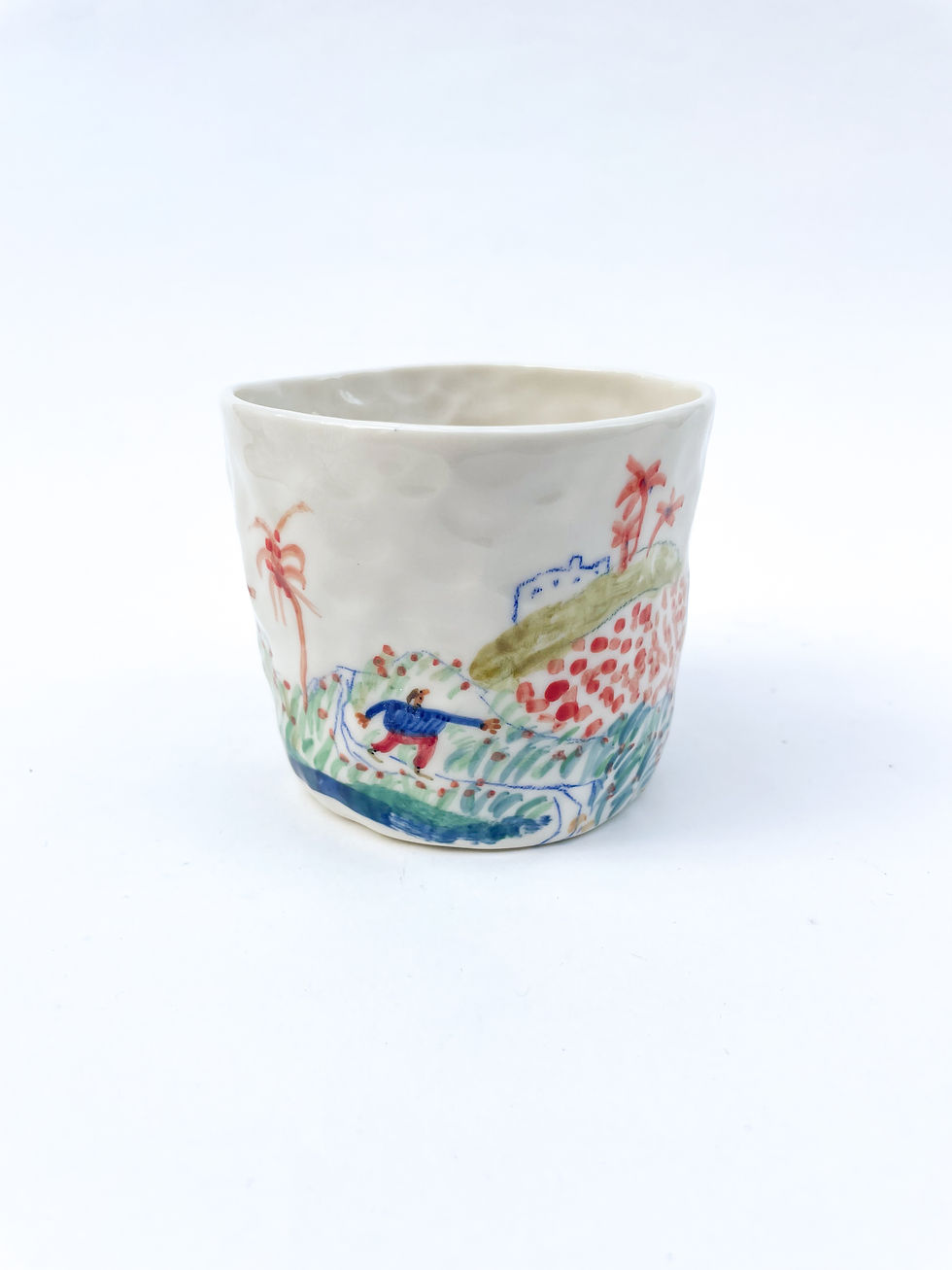 Taking a walk porcelain cup