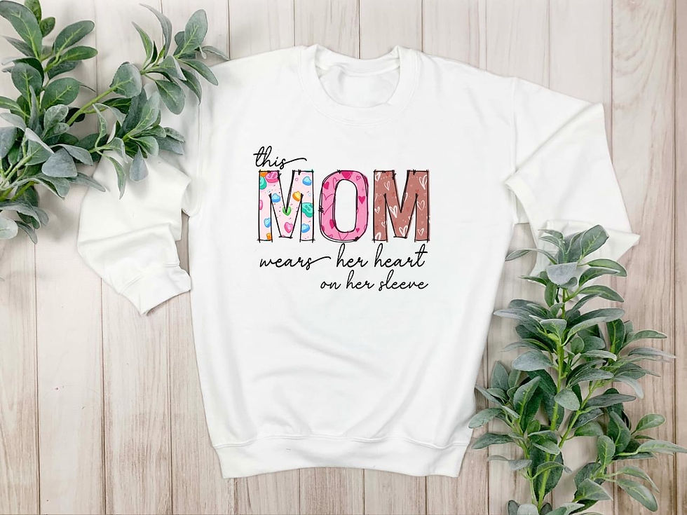 Thumbnail: This Mama Wears Her Heart On Her Sleve- Personalised Sweatshirt