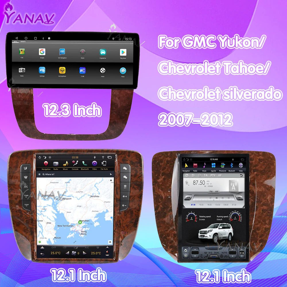 Tesla Style Screen Android Car GPS Navigation for GMC Yukon/Chevrolet Tahoe/Chev