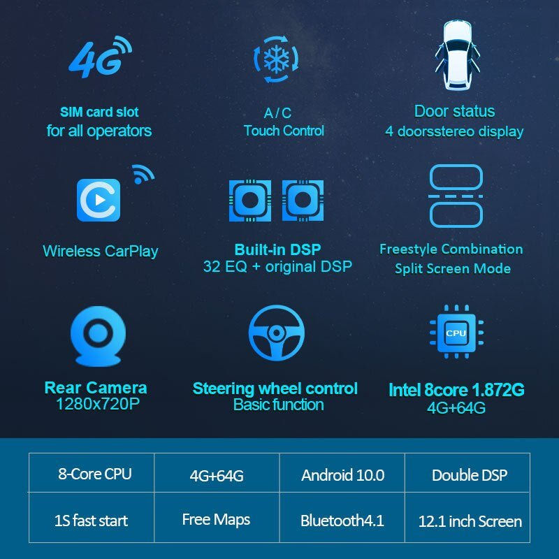 Miniatura: 12.1Inch Car Radio for Ford Mondeo Fusion MK5 Tesla Style Touch Screen Multimedi