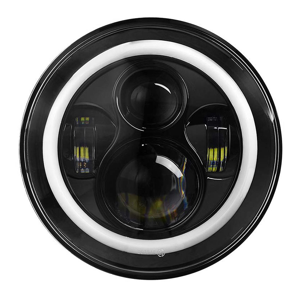 Thumbnail: 2 x 7" 6000LM Round LED Headlight Halo Angel Eyes for Jeep Wrangler TJ JK CJ w/H