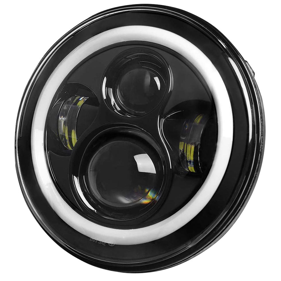 Miniatura: 2 x 7" 6000LM Round LED Headlight Halo Angel Eyes for Jeep Wrangler TJ JK CJ w/H