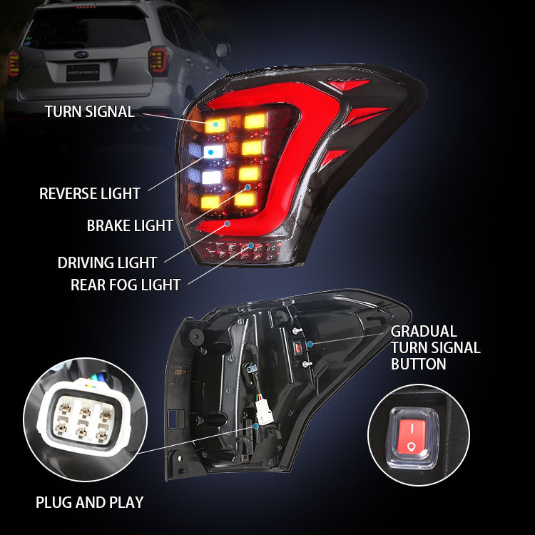 Miniatura: Super Q LED car taillamp modified taillight rear light for subaru forester tail