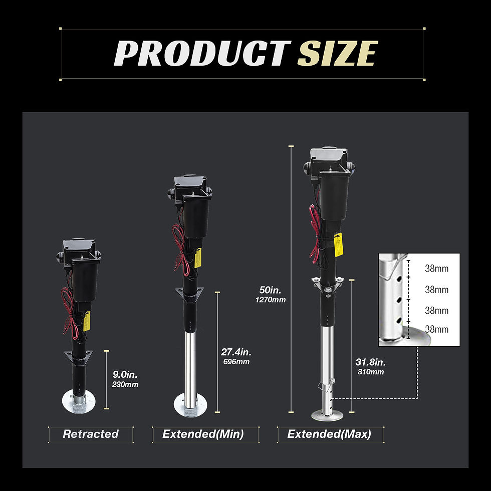 Thumbnail: 3500 lbs Electric Trailer Jack, 12V DC, 27" Lift, with Drop Leg, for Travel, Tra
