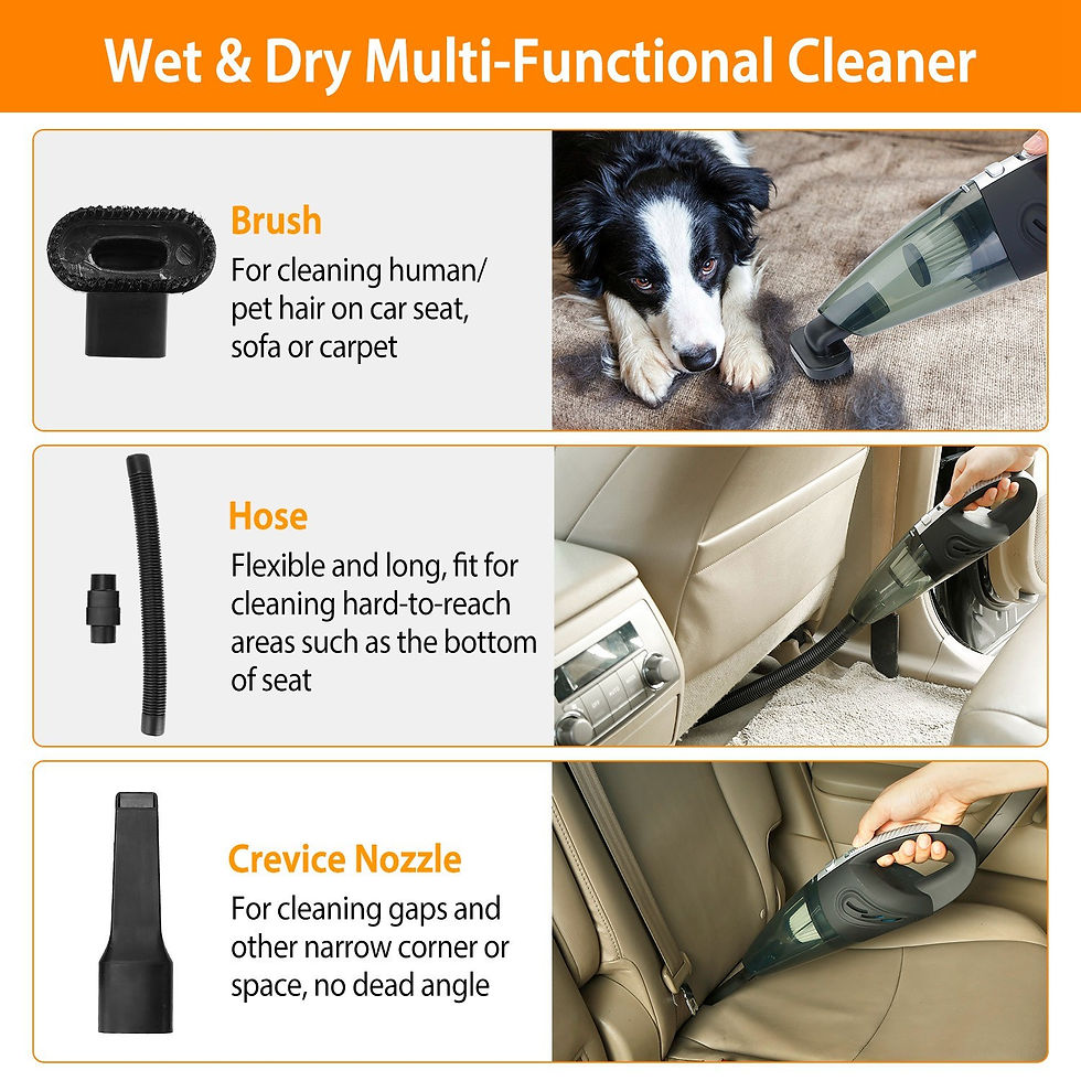 الصورة المصغرة: Car Handheld Vacuum Cleaner Cordless Rechargeable Hand Vacuum Portable Strong Su