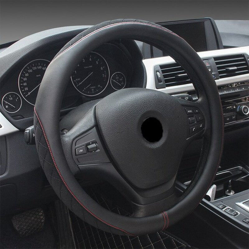 縮圖：38 厘米超细纤维皮革汽车转向套适用于汽车汽车 15 英寸女式