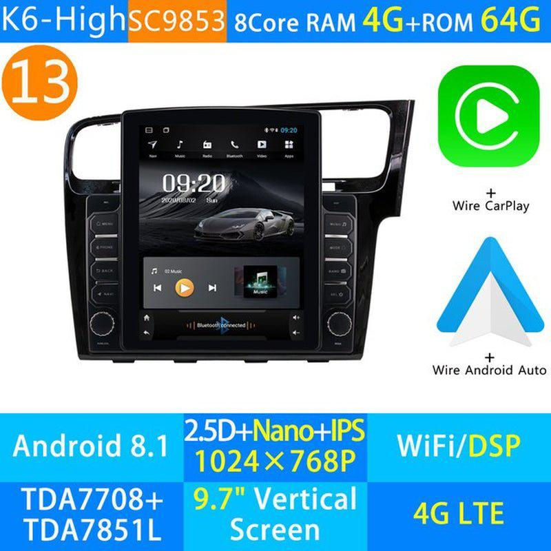 Miniatura: Unidad Principal 9.7" Vertical Tesla Android 10 Car Media Radio GPS PX6 4+64G para Volks