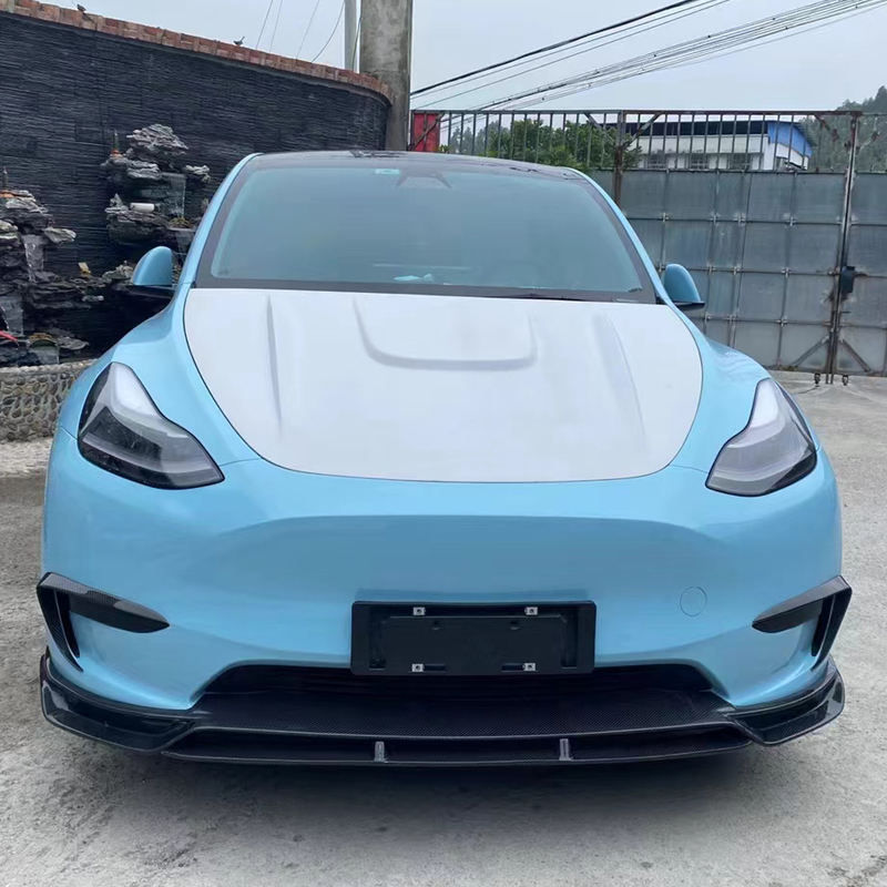 Miniatura: Carbon Fiber CM style MODEL Y  Front Bumper Lip Body Kit For Tesla MODEL Y