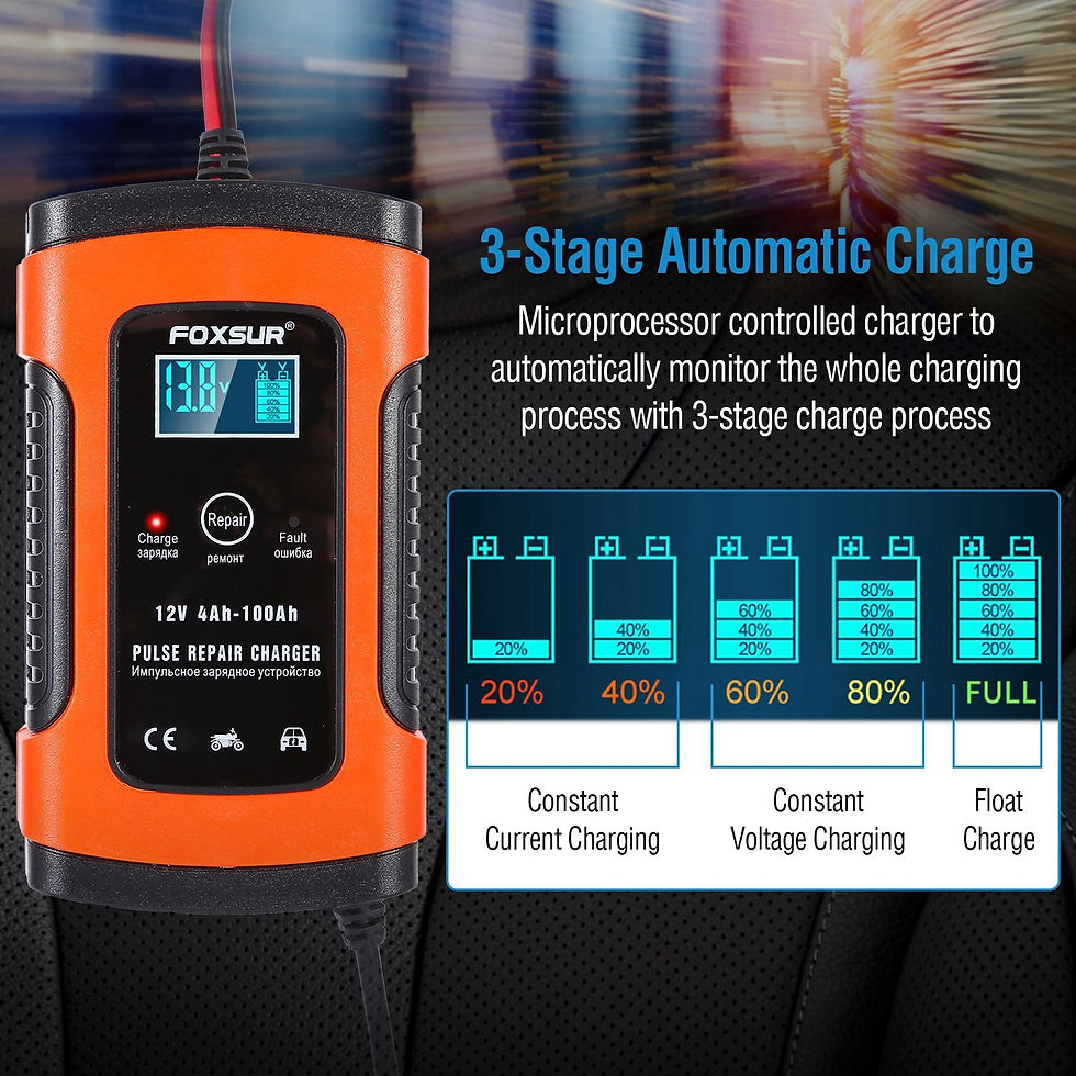 Miniaturbild: Car Battery Charger 12V 5A LCD Intelligent Auto Motorcycle Boat ATV Recover Puls