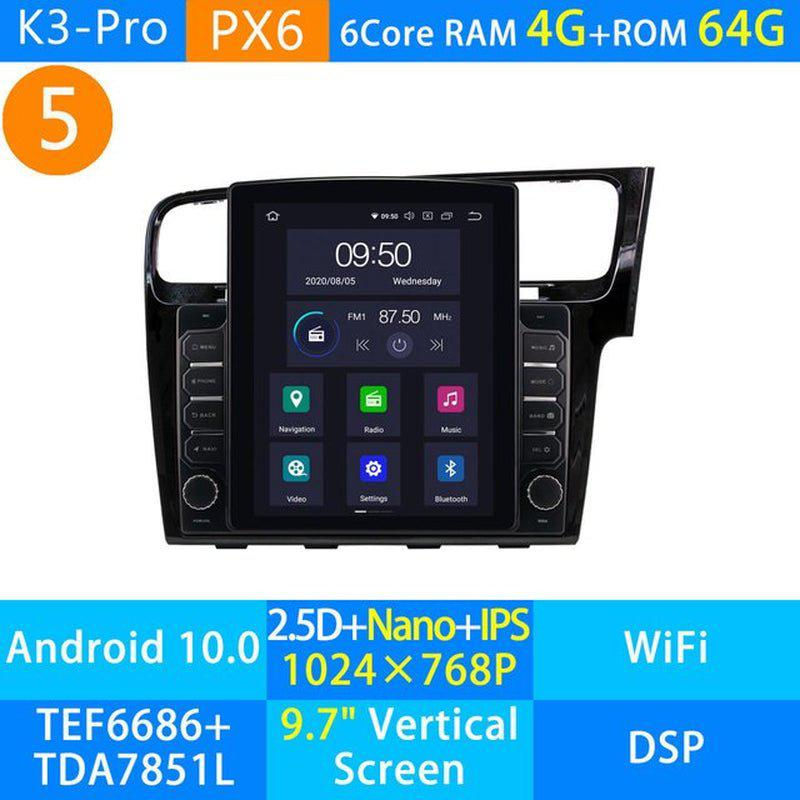Miniatura: Unidad Principal 9.7" Vertical Tesla Android 10 Car Media Radio GPS PX6 4+64G para Volks