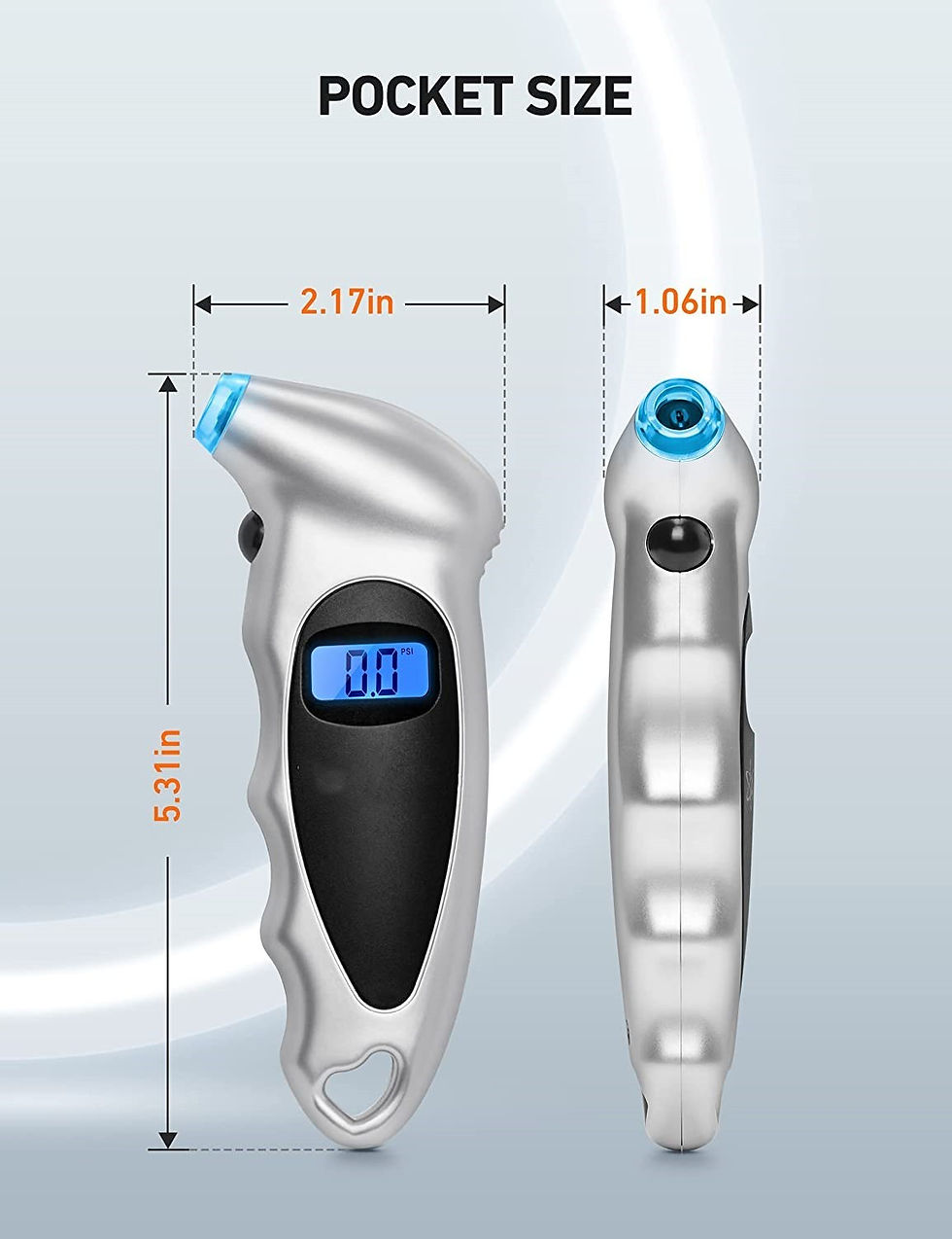الصورة المصغرة: Digital Tire Pressure Gauge 150 PSI 4 Settings for Car Truck Bicycle with Backli