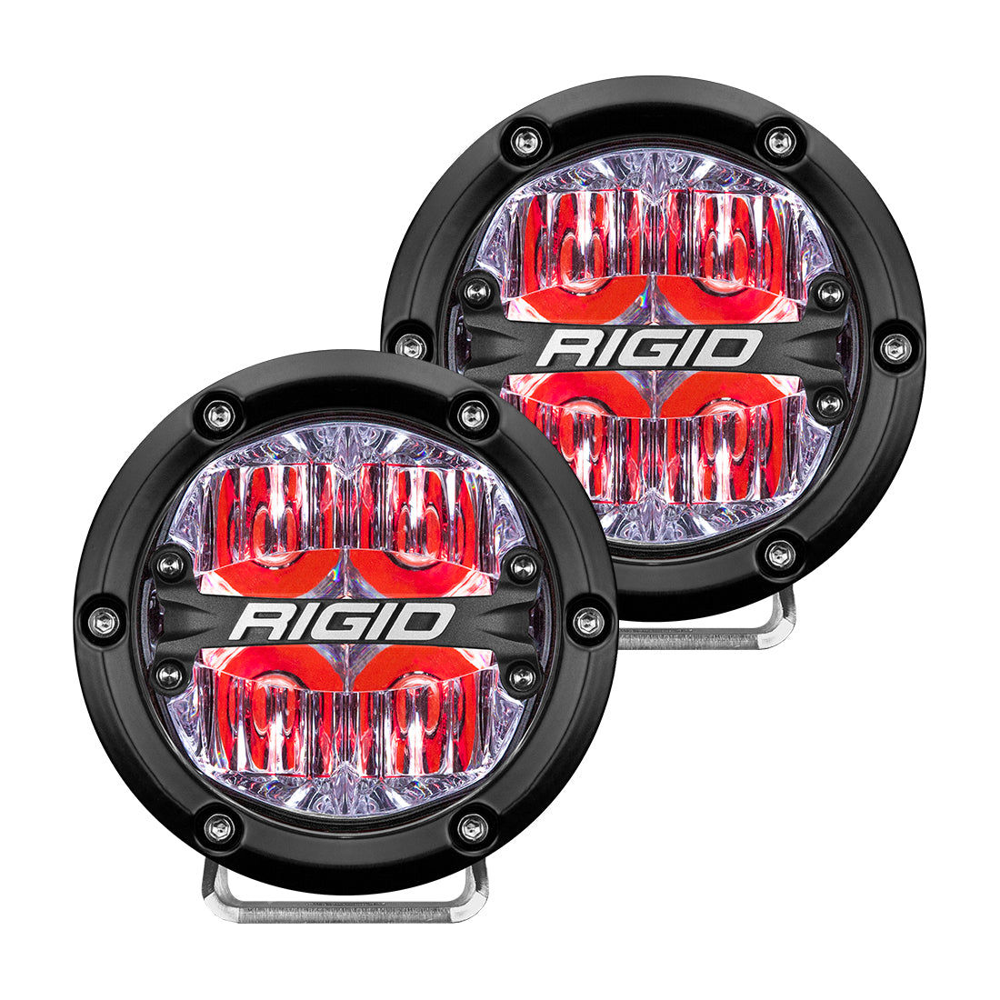 RIGID 360-Series 4 Inch Ronahiya LED Off-Road, tîrêjê ajotinê, ronahiya paşiya sor, cot