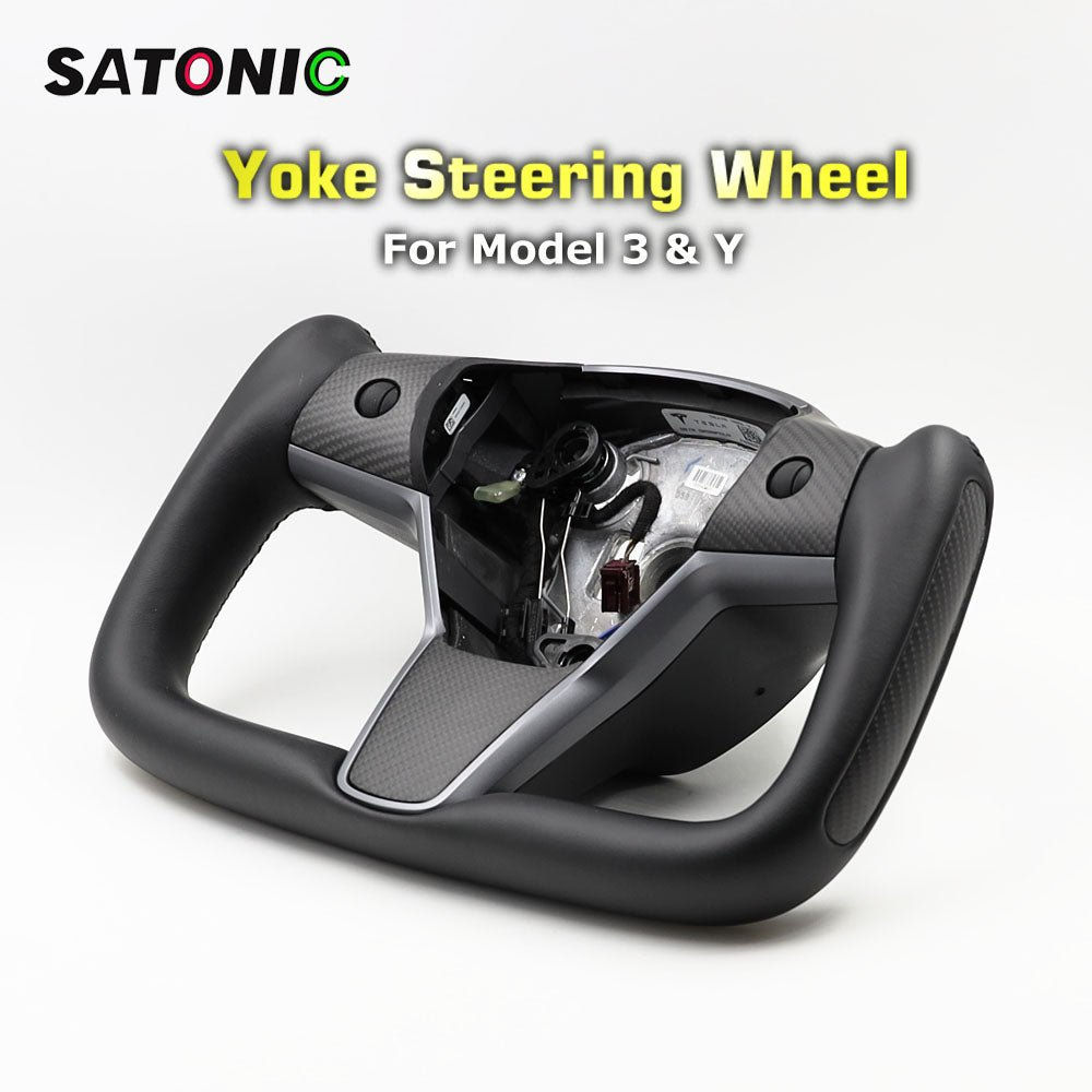 Model Y 3 Yoke Leather Steering Wheel for Tesla Model 3 2021 2020 Y Nappa Matte