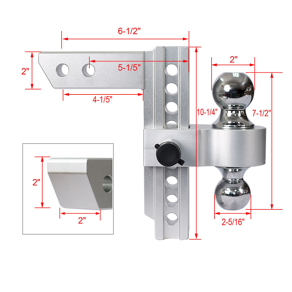 Miniatura: Alu Adjustable Trailer Drop Hitch,2inch receiver,8 inch adjustable