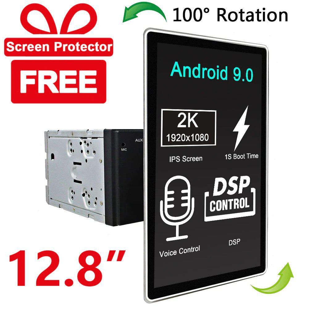 Carbar 12.8" Rotation IPS Screen 2 Din Universal Android 9.0 Car Multimedia Play