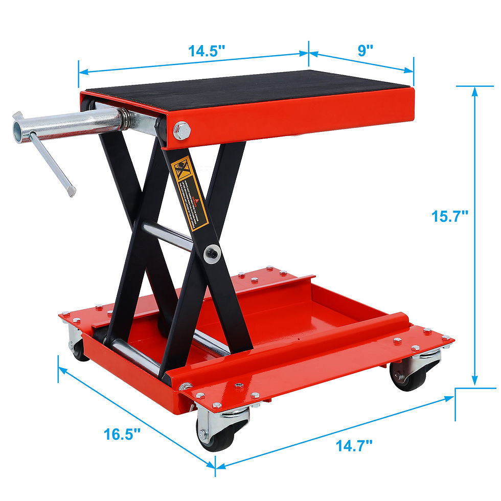 الصورة المصغرة: 1100lb Motorcycle lift with dolly Jack,Scissor Lift Jack Wide Deck,Front Rear Ce