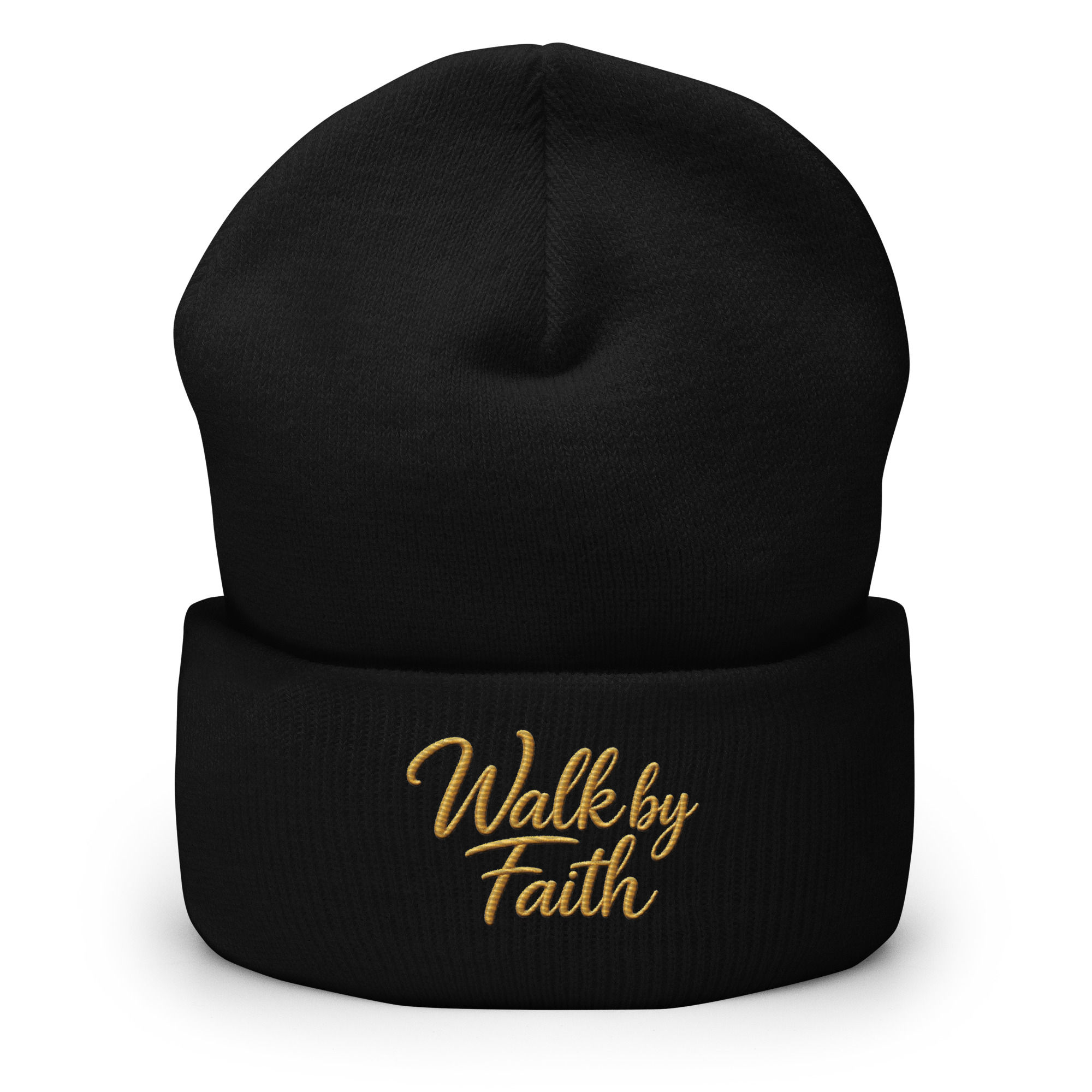 Walk By Faith - Embroidered Cuffed Beanie