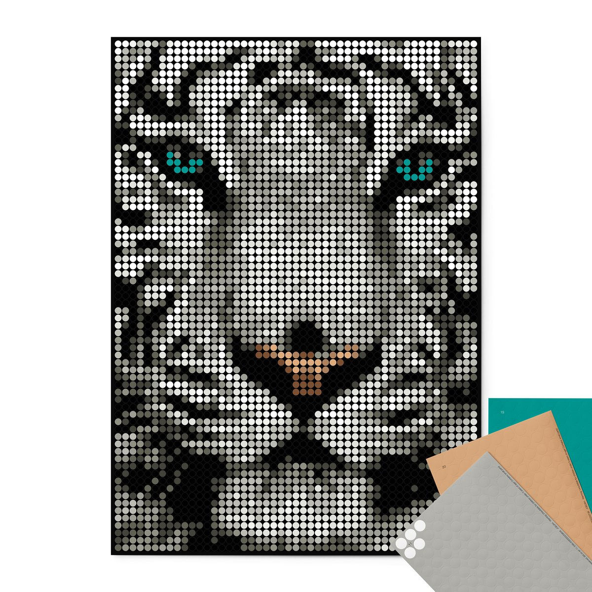 Pixelart set met lijmstippen - tijger 50x70 cm