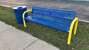 Benches and Trash Cans Installed Along Trolley Route in Vincennes