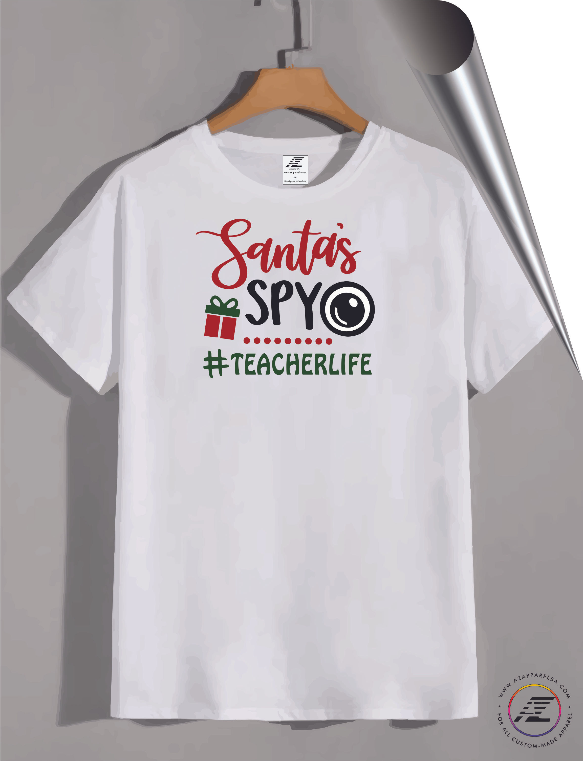 Teacher T-shirts-Santas spy