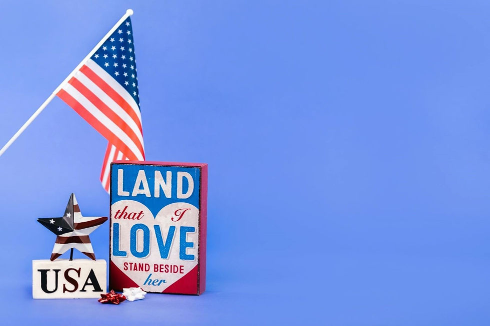 Patriotic paraphernalia.