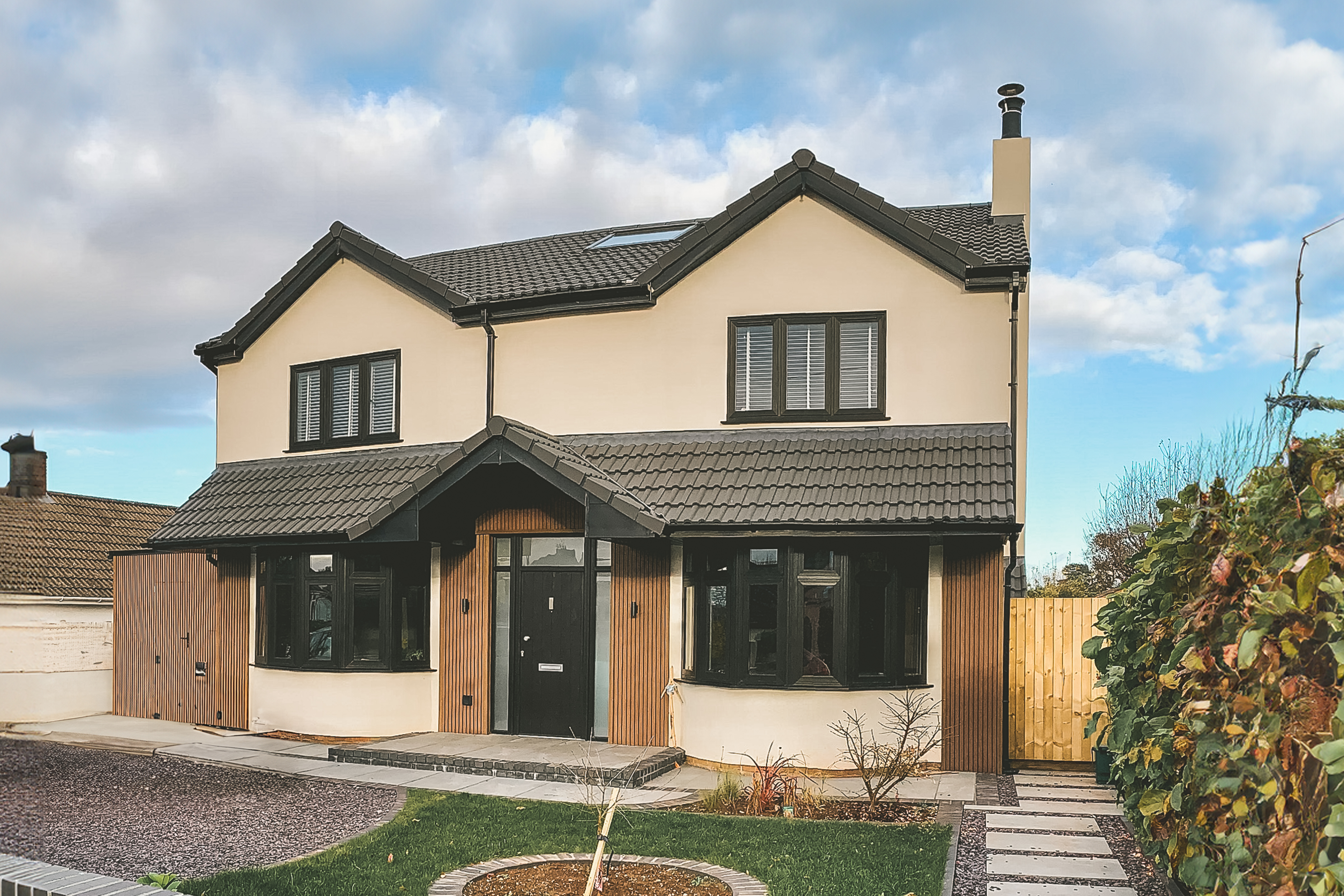 Angus Design Limited — First-floor bungalow extension with rear and side additions in Backwell, BS40, featuring open-plan living, internal balcony, and polished concrete flo