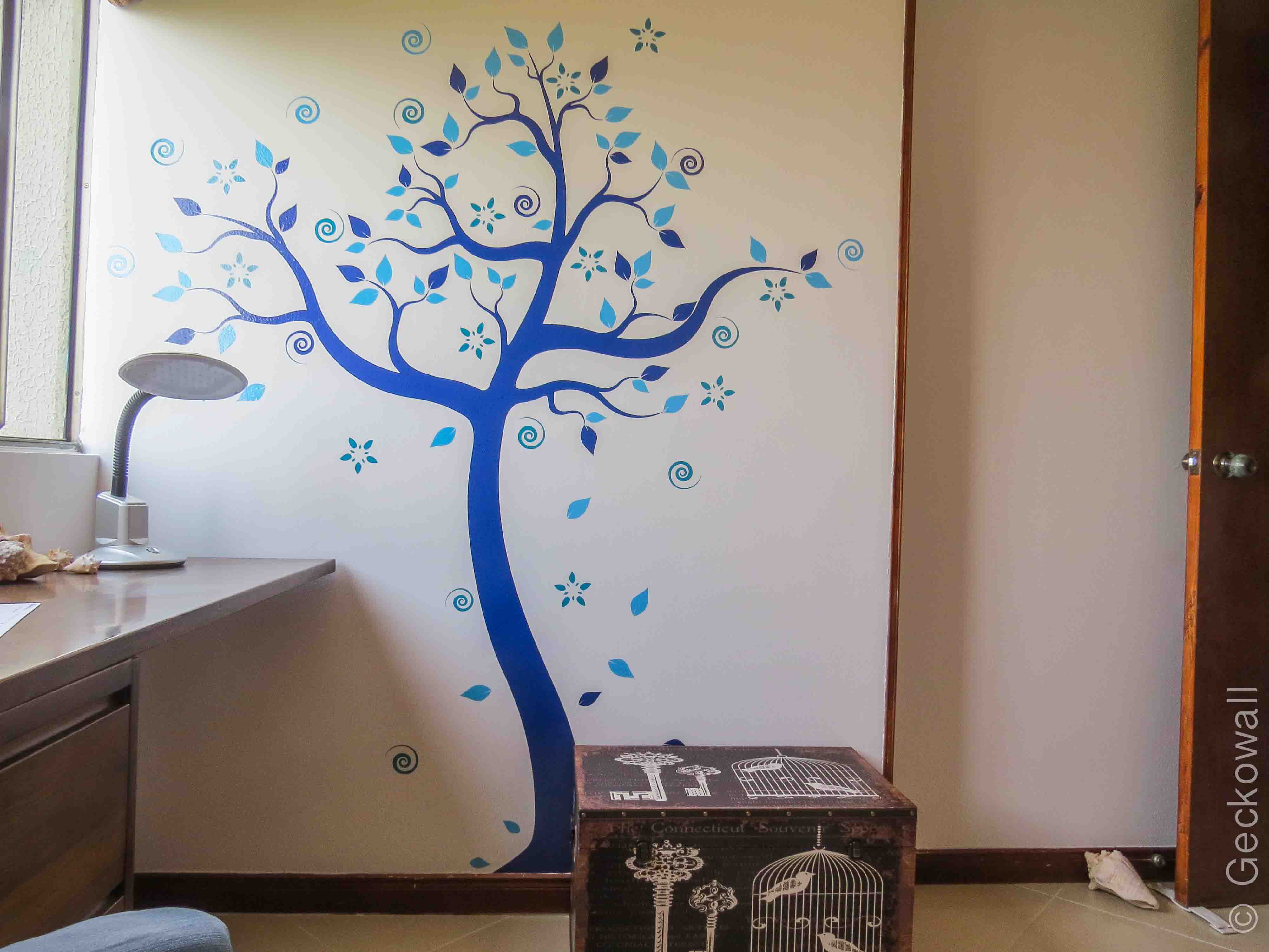 Vinilo Decorativo - Árbol Azul