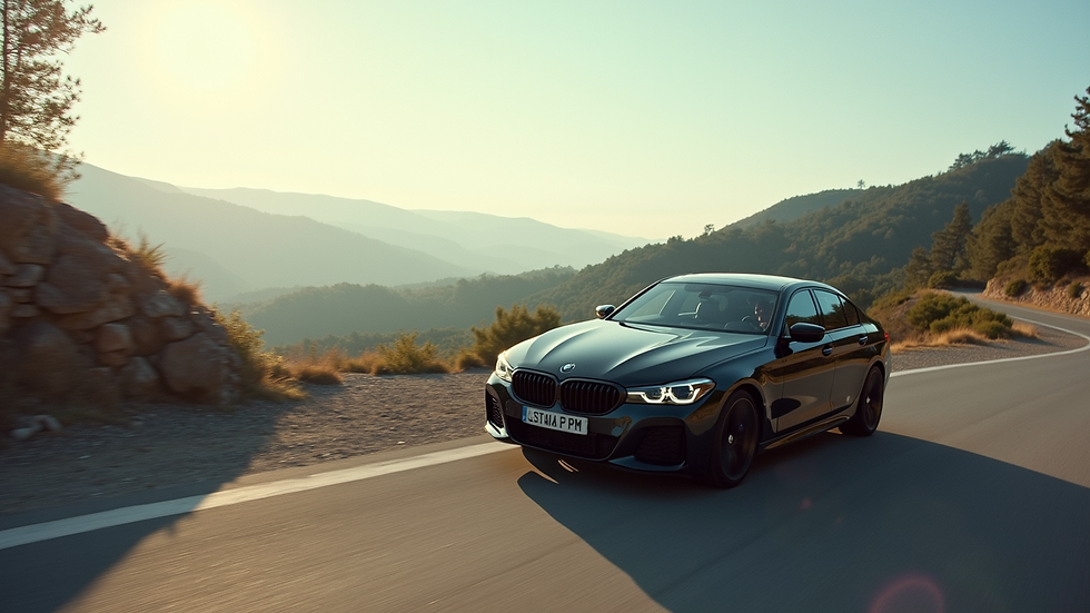 High angle view of a car parked in a scenic location