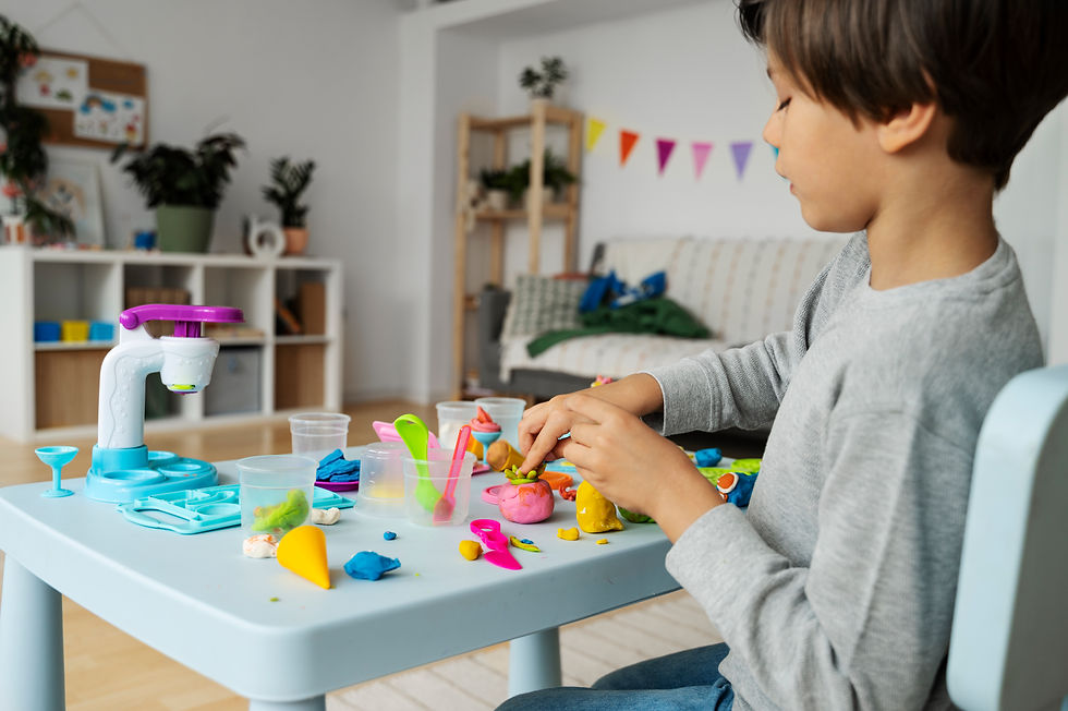 A children is learning by play-based learning