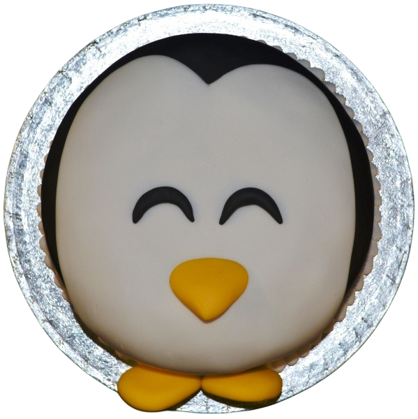 Bespoke penguin-themed celebration cake with detailed fondant decorations in Solihull, West Midlands.