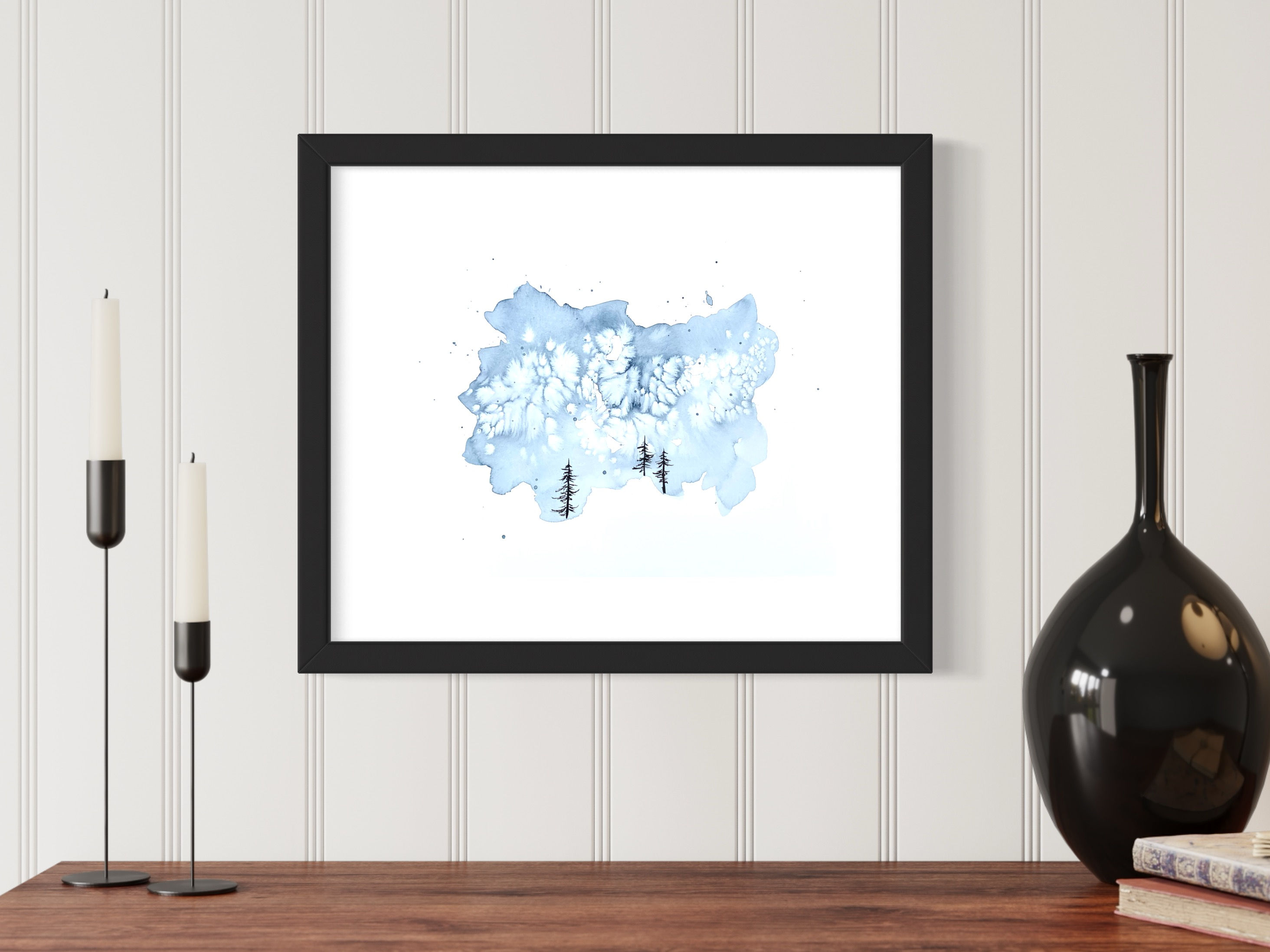 Abstract Evergreens, 11x14 