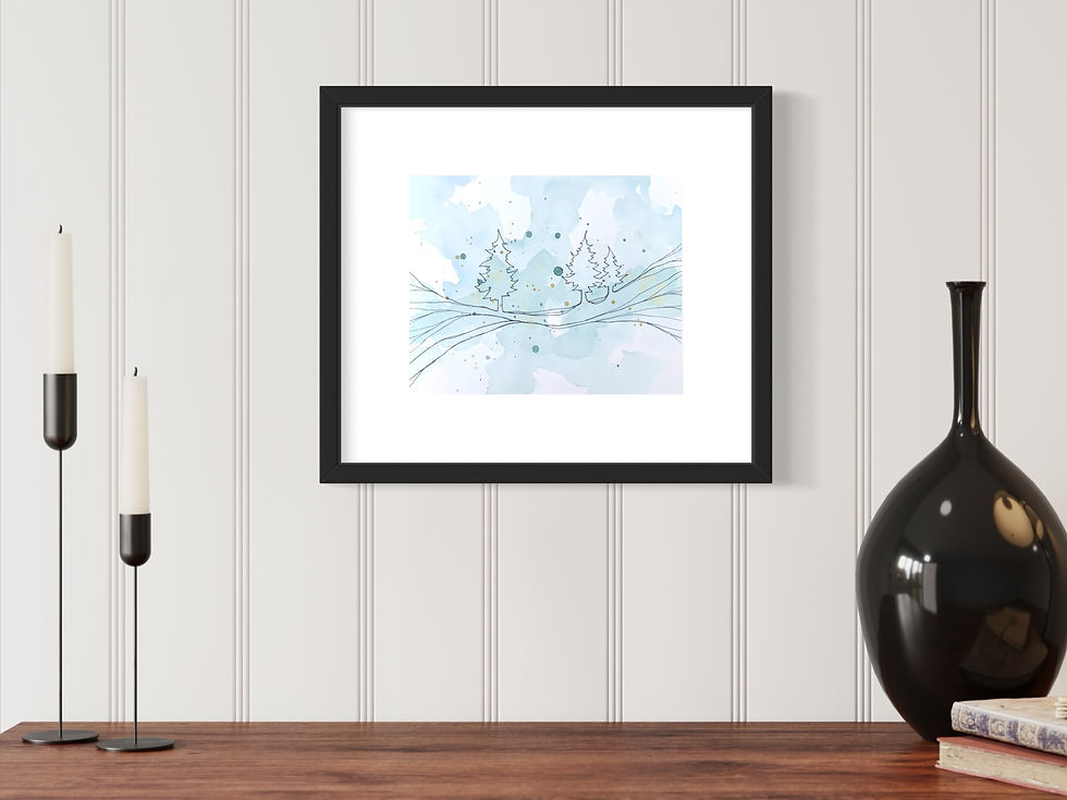 Abstract Evergreens, 8x10
