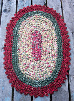 Crocheted Oval Rag Rug